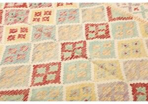 Tappeto Kilim Geometrico Rosso Beige 157x195 Cm