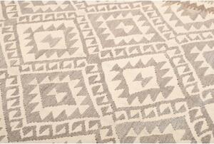 Tappeto Kilim Geometrico Beige Tortora 198x296 Cm