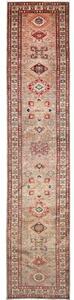Tappeto Kazak Fine Geometrico Grigio Tortora Rosso Mattone Corsia 85x423 Cm
