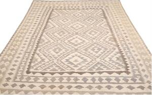 Tappeto Kilim Geometrico Beige Tortora 198x296 Cm