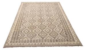 Tappeto Kilim Geometrico Tortora Avorio 149x210 Cm