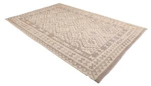 Tappeto Kilim Geometrico Beige Avorio 197x291 Cm