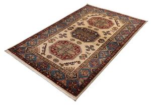 Tappeto Kazak Fine Geometrico Avorio Blu 125x187 Cm