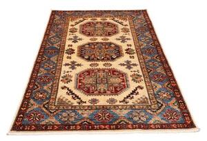 Tappeto Kazak Fine Geometrico Avorio Blu 125x187 Cm