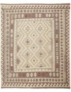 Tappeto Kilim Geometrico Beige Marrone 164x201 Cm