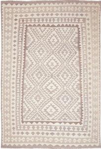 Tappeto Kilim Geometrico Beige Tortora 198x296 Cm