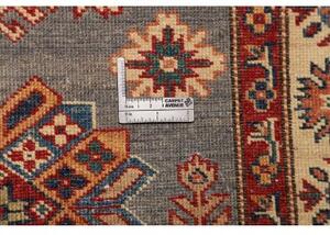 Tappeto Kazak Fine Geometrico Grigio Rosso Corsia 82x313 Cm
