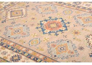 Tappeto Kazak Stilizzato Rosa Cipria Blu 153x199 Cm