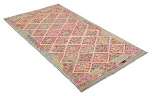 Tappeto Kilim Geometrico Azzurro Rosa 100x194 Cm