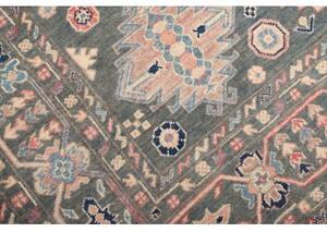 Tappeto Kazak Geometrico Grigio Scuro Azzurro 174x230 Cm