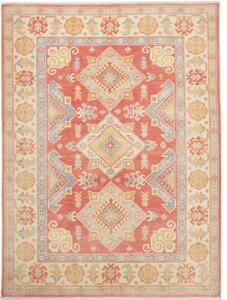 Tappeto Kazak Stilizzato Rosso Corallo Avorio 150x202 Cm