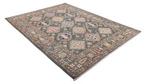 Tappeto Kazak Geometrico Grigio Scuro Azzurro 174x230 Cm
