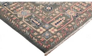 Tappeto Kazak Geometrico Grigio Scuro Azzurro 174x230 Cm