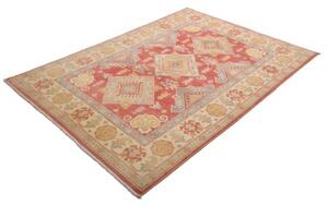 Tappeto Kazak Stilizzato Rosso Corallo Avorio 150x202 Cm