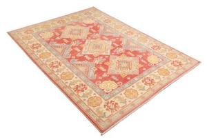 Tappeto Kazak Stilizzato Rosso Corallo Avorio 150x202 Cm