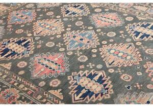 Tappeto Kazak Geometrico Grigio Scuro Azzurro 174x230 Cm