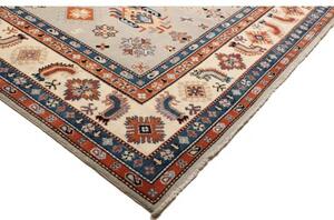 Tappeto Kazak Geometrico Beige Blu 269x357 Cm