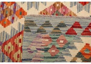 Tappeto Kilim Stilizzato Azzurro Beige 102x189 Cm