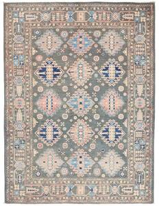 Tappeto Kazak Geometrico Grigio Scuro Azzurro 174x230 Cm