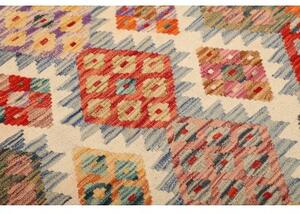Tappeto Kilim Stilizzato Azzurro Beige 102x189 Cm