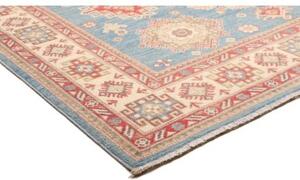 Tappeto Kazak Geometrico Blu Cielo Rosso Corallo 174x228 Cm