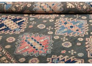 Tappeto Kazak Geometrico Grigio Scuro Azzurro 174x230 Cm