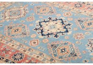 Tappeto Kazak Geometrico Azzurro Rosa 120x176 Cm