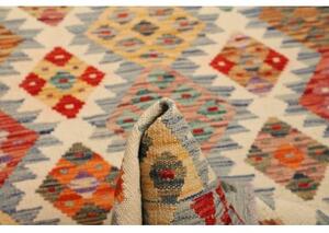 Tappeto Kilim Stilizzato Azzurro Beige 102x189 Cm