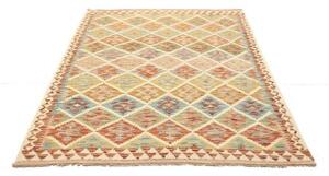 Tappeto Kilim Geometrico Avorio Multicolore 153x199 Cm