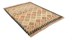 Tappeto Kilim Geometrico Multicolore Beige 146x202 Cm