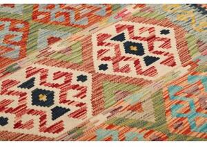 Tappeto Kilim Geometrico Beige Azzurro 118x184 Cm