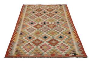 Tappeto Kilim Geometrico Rosso Beige 118x179 Cm