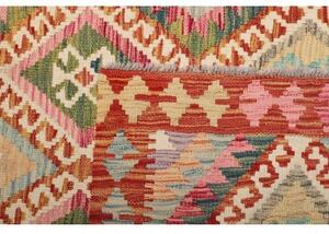 Tappeto Kilim Geometrico Terracotta Beige 101x210 Cm