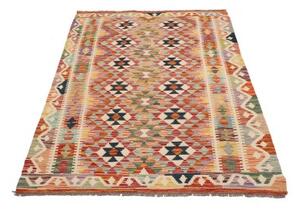 Tappeto Kilim Geometrico Multicolore Avorio 124x177 Cm