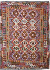 Tappeto Kilim Geometrico Rosso Mattone Multicolore 157x207 Cm