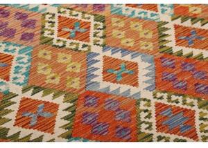 Tappeto Kilim Geometrico Arancione Multicolore 127x194 Cm