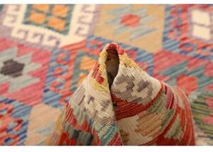 Tappeto Kilim Geometrico Rosso Beige 153x195 Cm