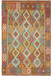 Tappeto Kilim Geometrico Arancione Multicolore 127x194 Cm