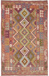Tappeto Kilim Geometrico Rosso Multicolore 123x196 Cm