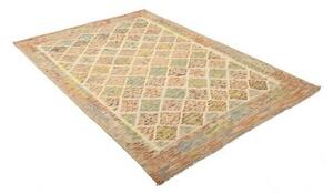 Tappeto Kilim Geometrico Beige Arancione 150x207 Cm