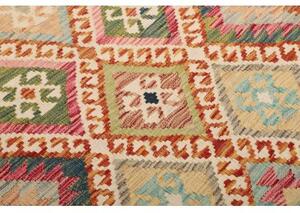 Tappeto Kilim Geometrico Terracotta Beige 101x210 Cm
