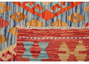 Tappeto Kilim Geometrico Azzurro Rosso 156x192 Cm