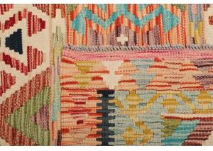 Tappeto Kilim Geometrico Beige Azzurro 118x184 Cm