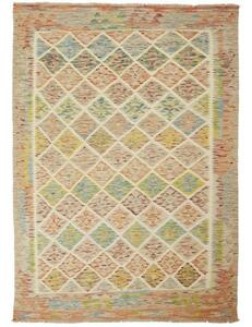 Tappeto Kilim Geometrico Beige Arancione 150x207 Cm