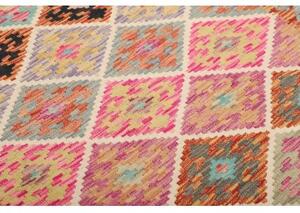 Tappeto Kilim Geometrico Multicolore 103x202 Cm