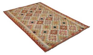 Tappeto Kilim Geometrico Rosso Beige 118x179 Cm
