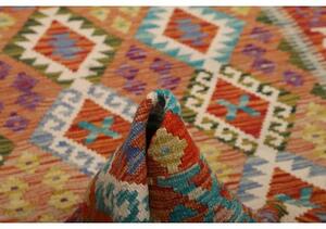Tappeto Kilim Geometrico Arancione Multicolore 127x194 Cm