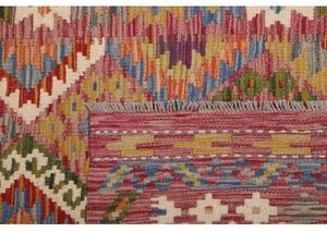 Tappeto Kilim Geometrico Rosso Multicolore 123x196 Cm