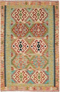 Tappeto Kilim Geometrico Beige Azzurro 118x184 Cm