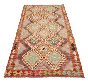 Tappeto Kilim Geometrico Terracotta Beige 101x210 Cm